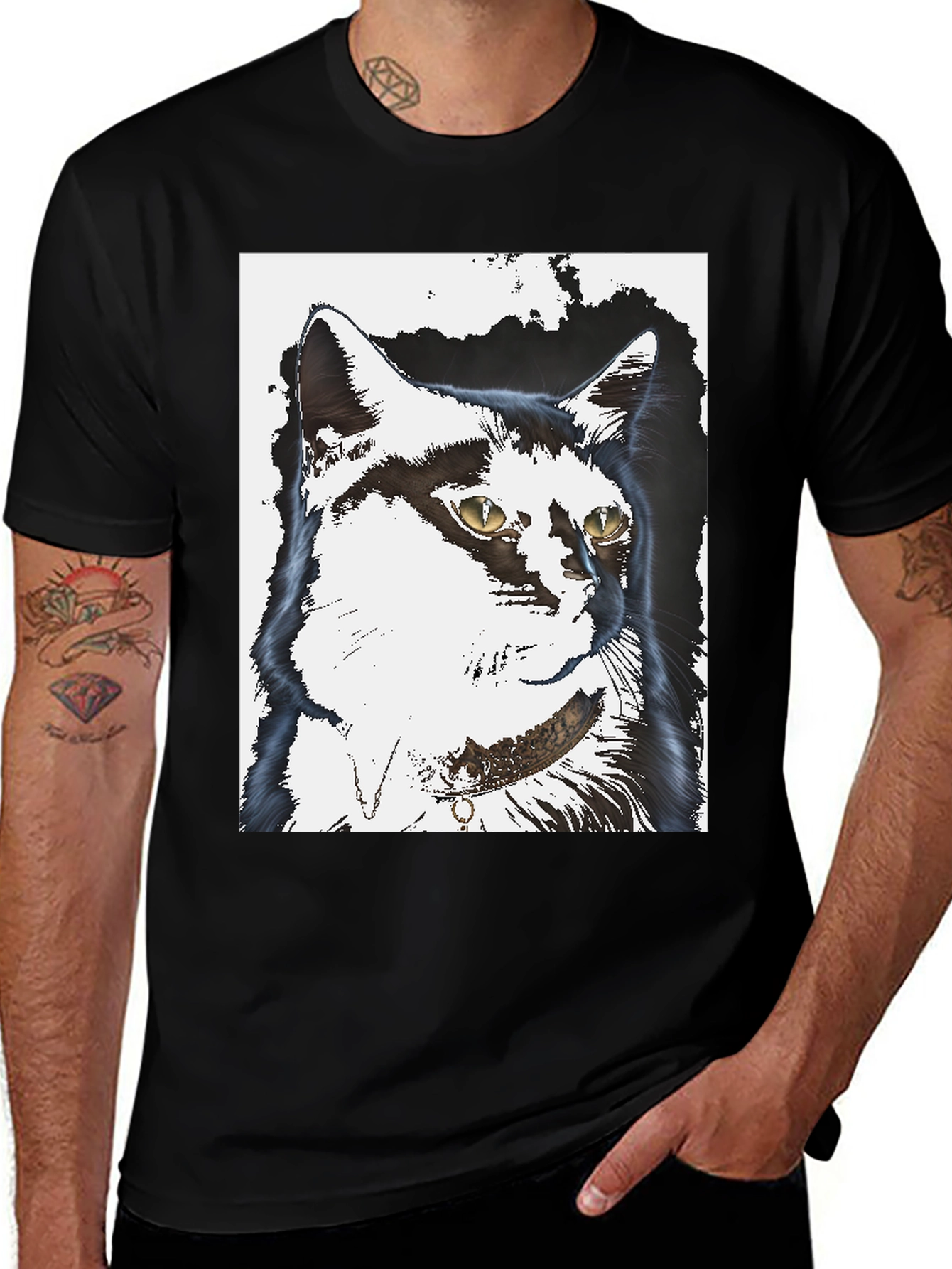 Cool Cat Graphic Black T-Shirt