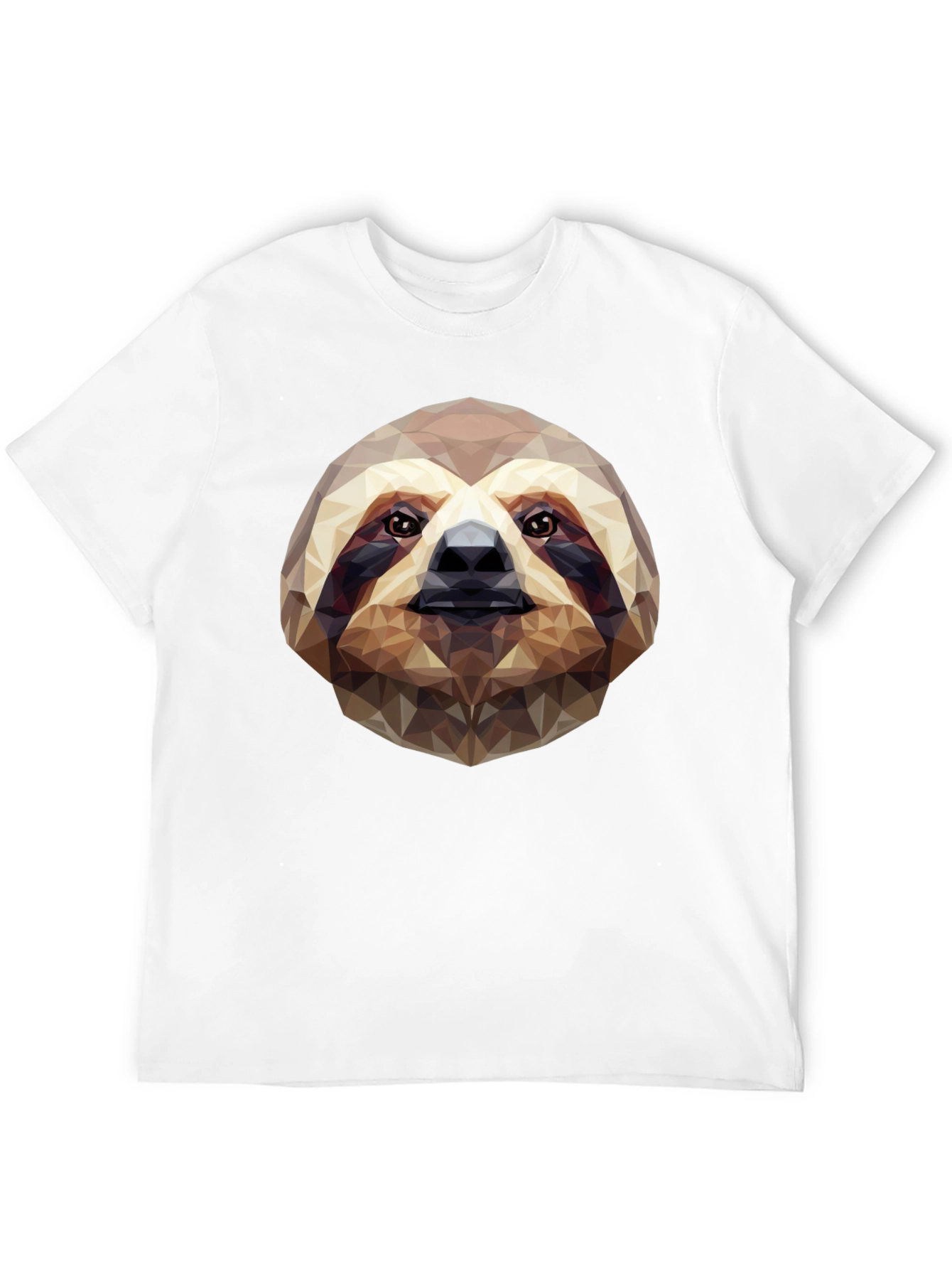 Geometric Sloth Graphic Tee - Black