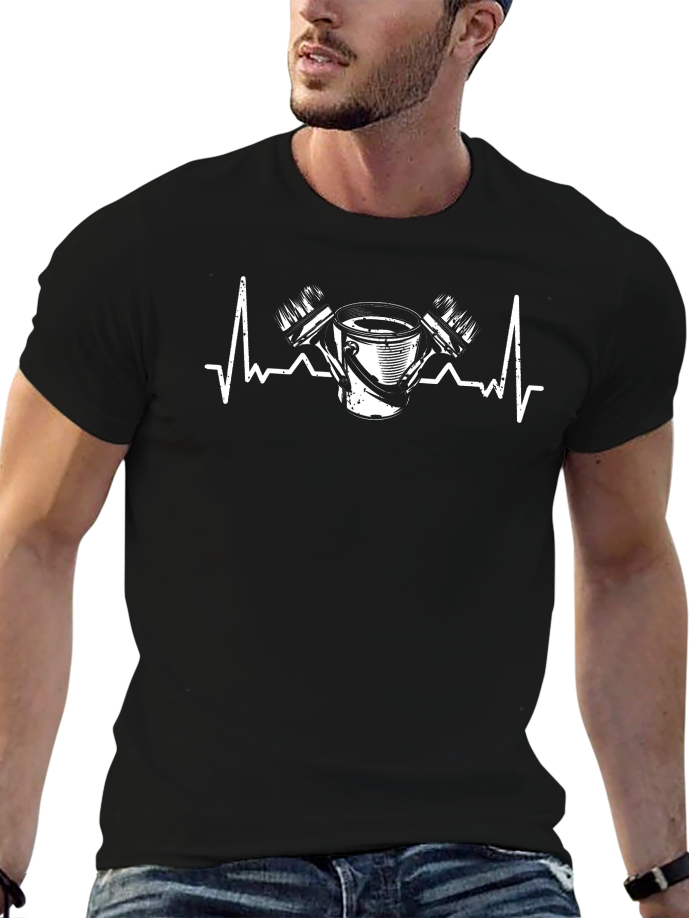 Painters Heartbeat Black Graphic Tee