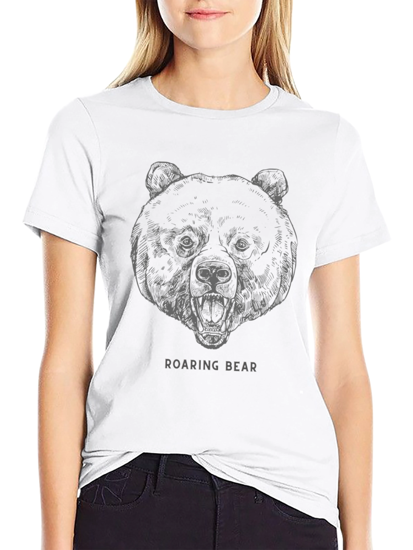 Roaring Bear Graphic T-Shirt - Stylish Mens Tee