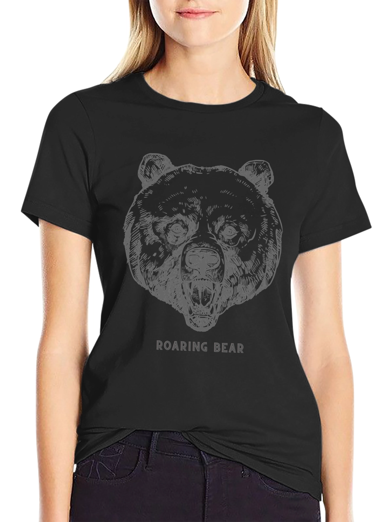 Roaring Bear Graphic T-Shirt - Stylish Mens Tee