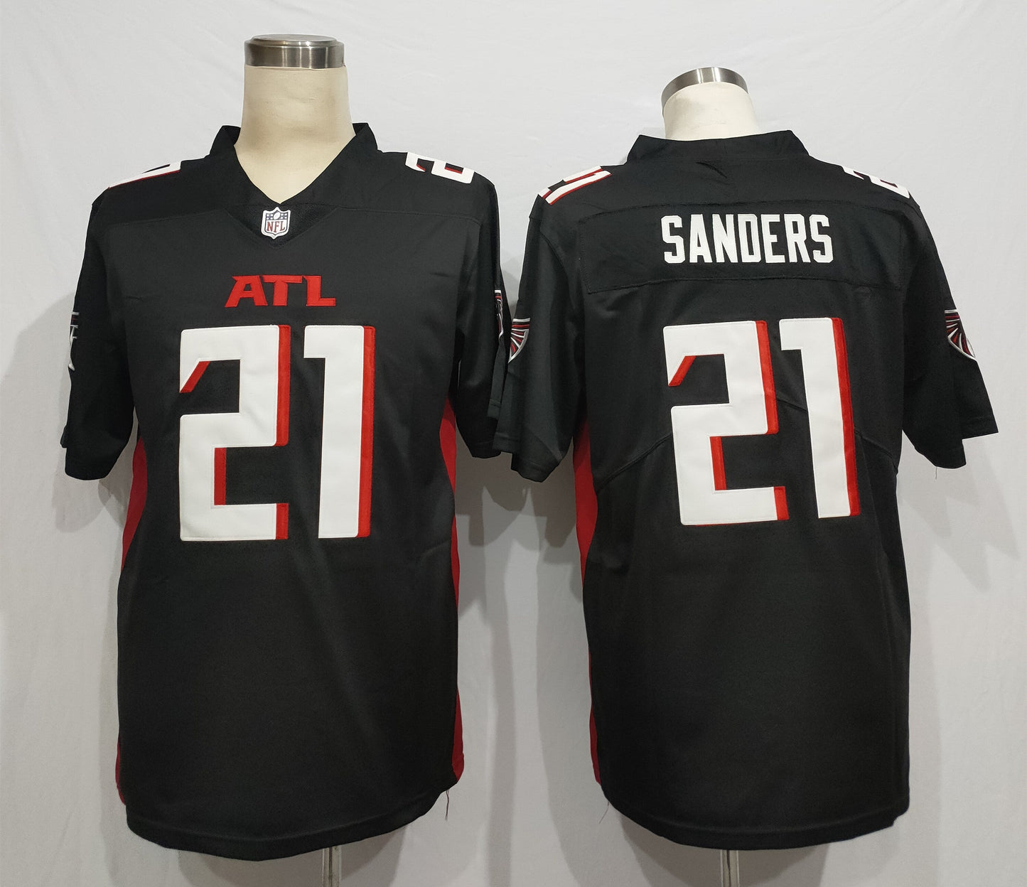 Men's Atlanta Falcons Deion Sanders #21 Black Game Player Jerseys