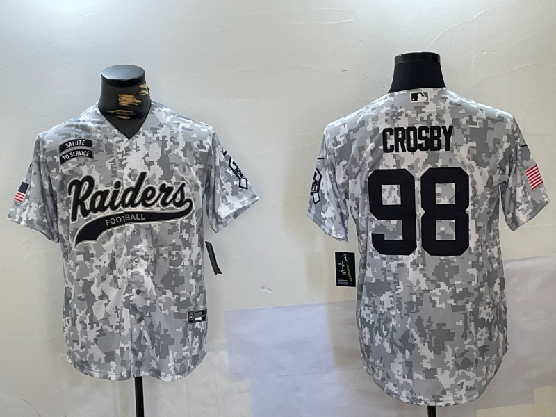 Men's Las Vegas Raiders Maxx Crosby #98 Arctic Camo 2024 Salute to Service Player Jerseys