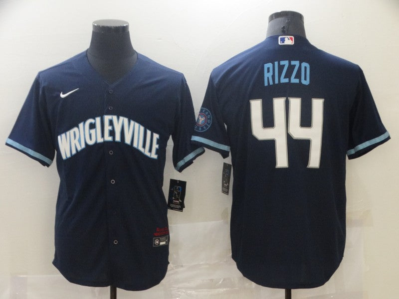 Men's Chicago Cubs Anthony Rizzo #44 Navy Replica Baseball Jerseys