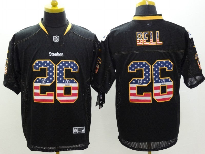 Men's Pittsburgh Steelers LeVeon Bell #26 Black Player Game Jerseys