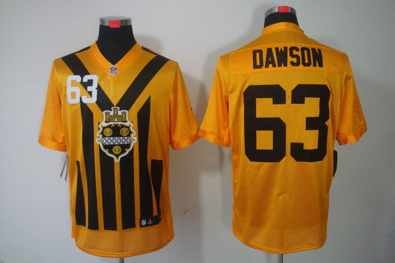 Men's Pittsburgh Steelers Dermontti Dawson #63 Gold Game Jerseys