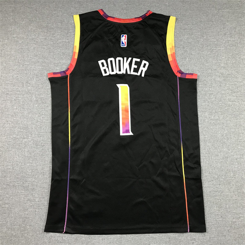 Men's Phoenix Suns Devin Booker #1 Black 2022/23 Fast Break Player Jerseys - Statement Edition