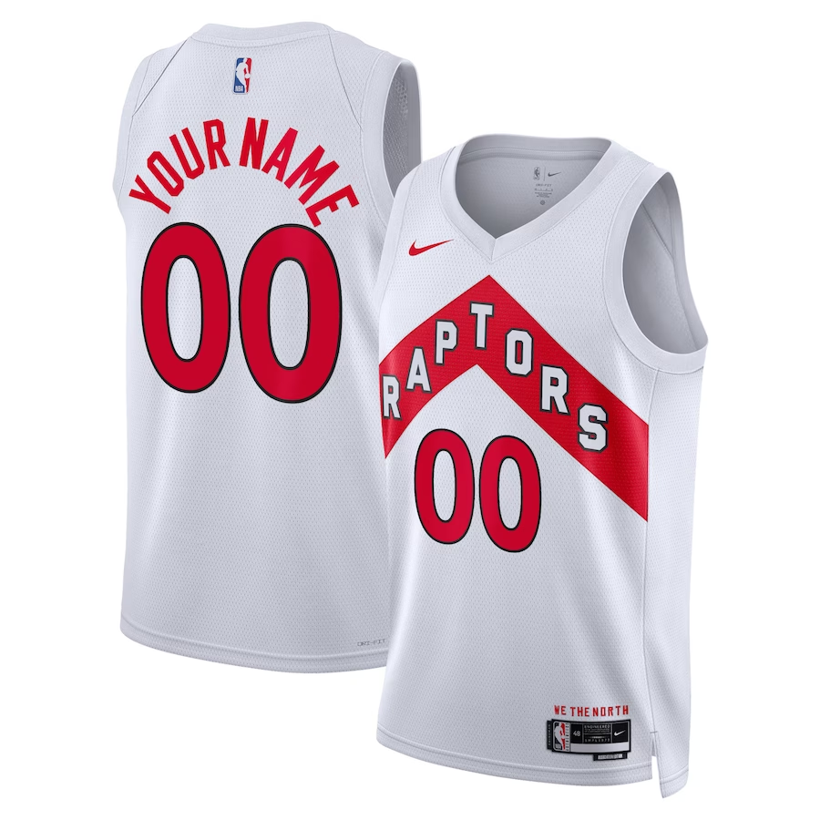 Men's Toronto Raptors White Swingman Custom Jerseys - Association Edition
