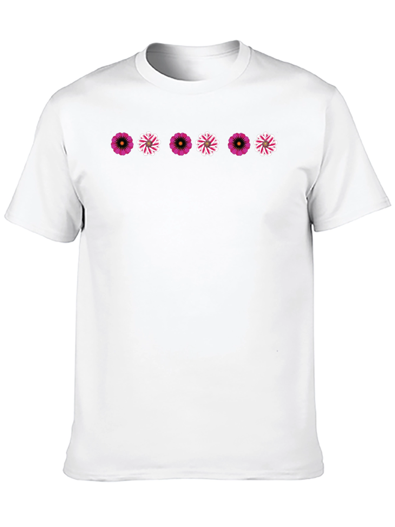Floral Pattern Black T-Shirt