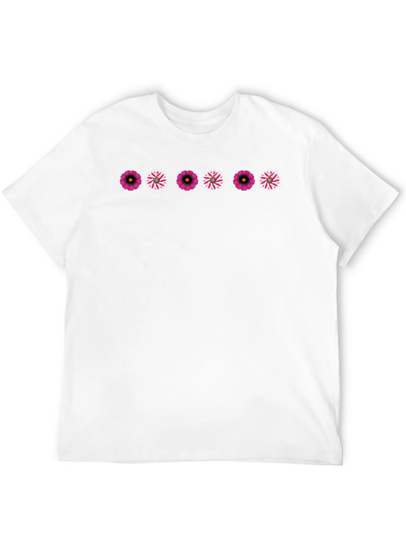 Floral Pattern Black T-Shirt