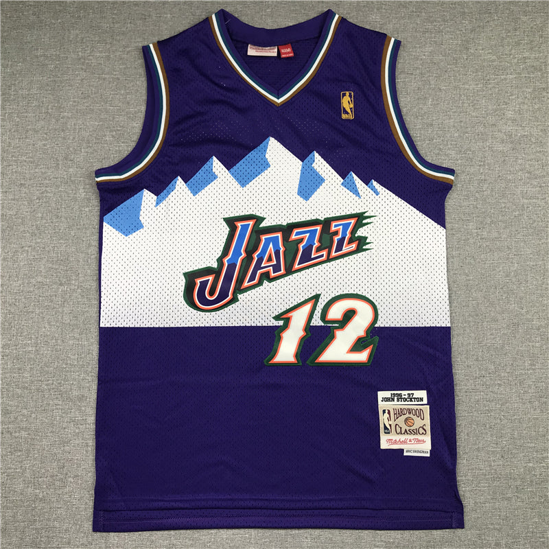 Men's Utah Jazz John Stockton Mitchell & Ness Purple 1996/97 Player Jerseys