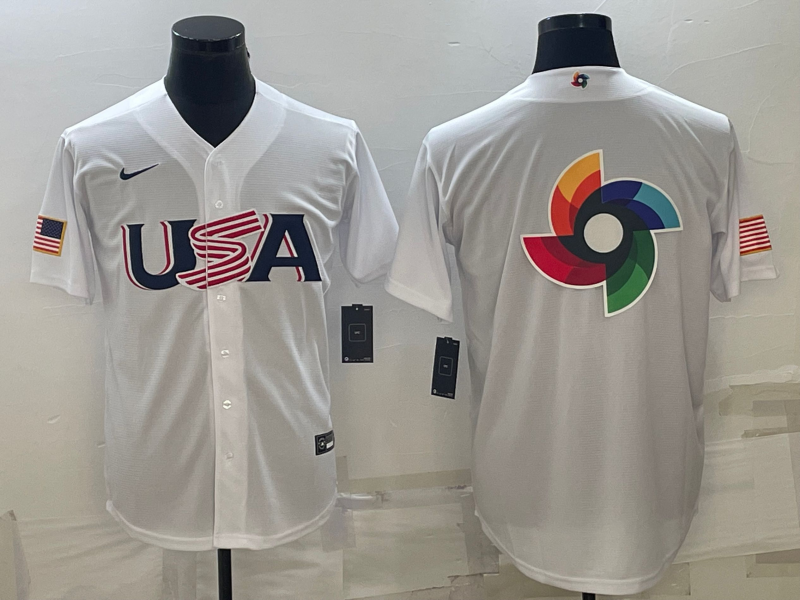 Men's 2023 World Baseball Classic USA White Jerseys