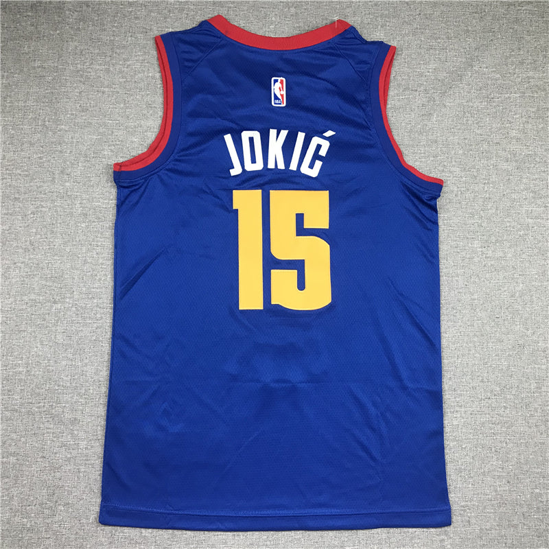Men's Denver Nuggets Nikola Jokic #15 NBA Player Jerseys - Retro Blue