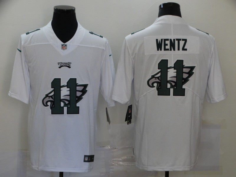 Men's Philadelphia Eagles #11 Carson Wentz White Player Game Jerseys