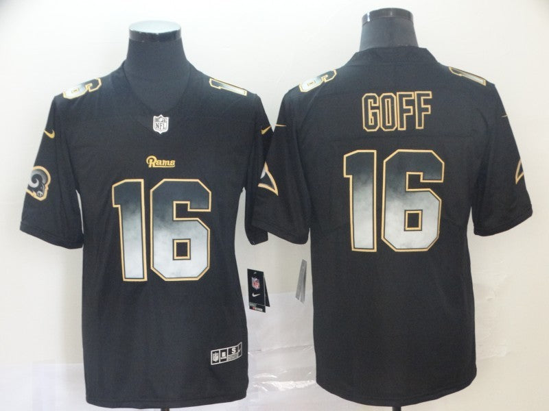 Men's Los Angeles Rams Jared Goff #16 Black Alternate Game Jerseys