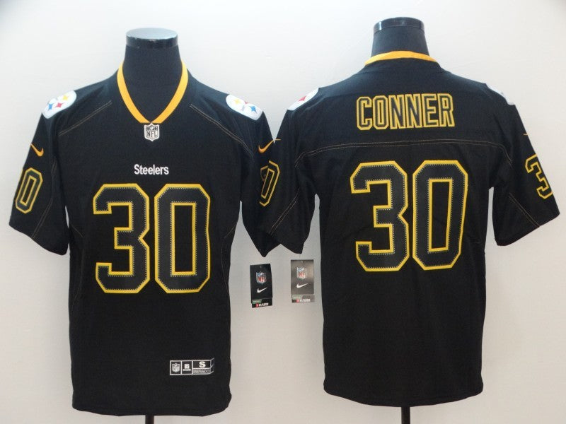 Men's Pittsburgh Steelers James Conner #30 Black Game Jerseys