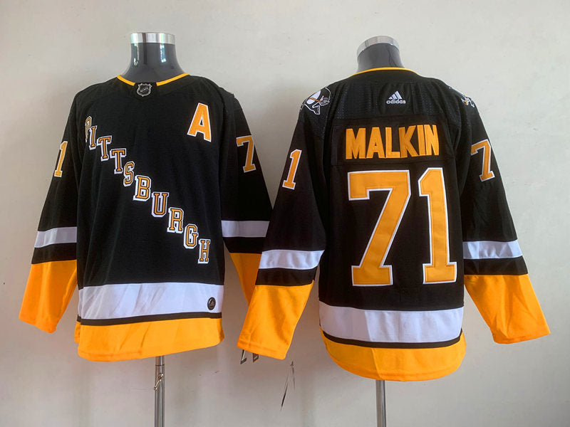 Men's Pittsburgh Penguins Evgeni Malkin #71 Black Player Game Jerseys