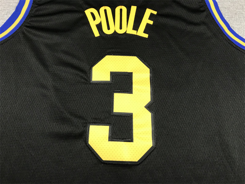 Men's Golden State Warriors Jordan Poole #3 City Edition Black Classic Jerseys