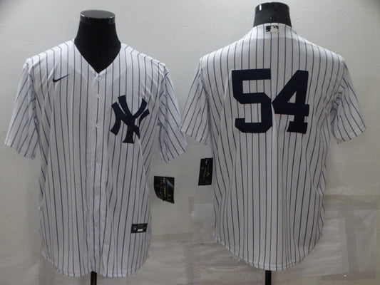 Men's New York Yankees Aroldis Chapman #54 White Replica Player Name Jerseys