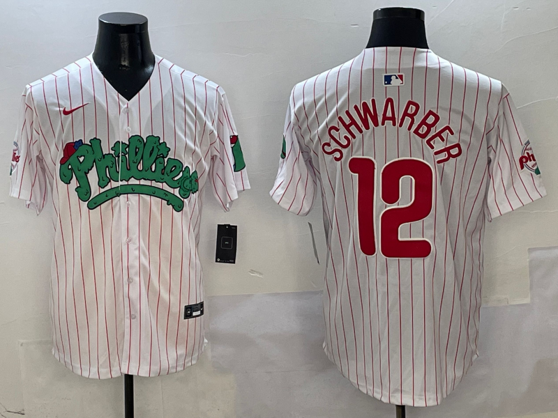 Men's Philadelphia Phillies Kyle Schwarber #12 White Player Jerseys