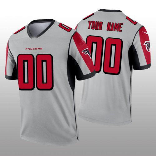 Custom1 Atlanta Falcons Silver Inverted Legend Jerseys Stitched American Football Jerseys