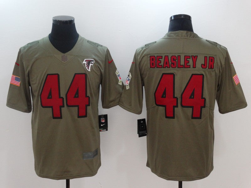 Men's Atlanta Falcons Vic Beasley Jr #44 Brown Game Jerseys