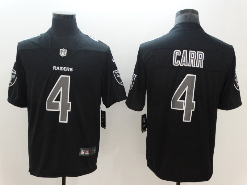 Men's Las Vegas Raiders Derek Carr #4 Black Authentic Game Jerseys