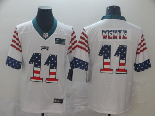 Men's Philadelphia Eagles #11 Carson Wentz White Game Jerseys