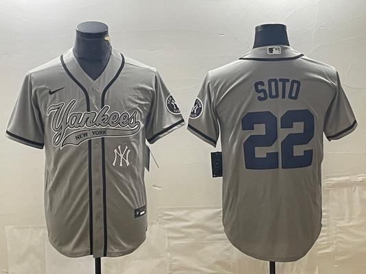 Men's New York Yankees Juan Soto #22 Gray Player Jerseys Joint Edition