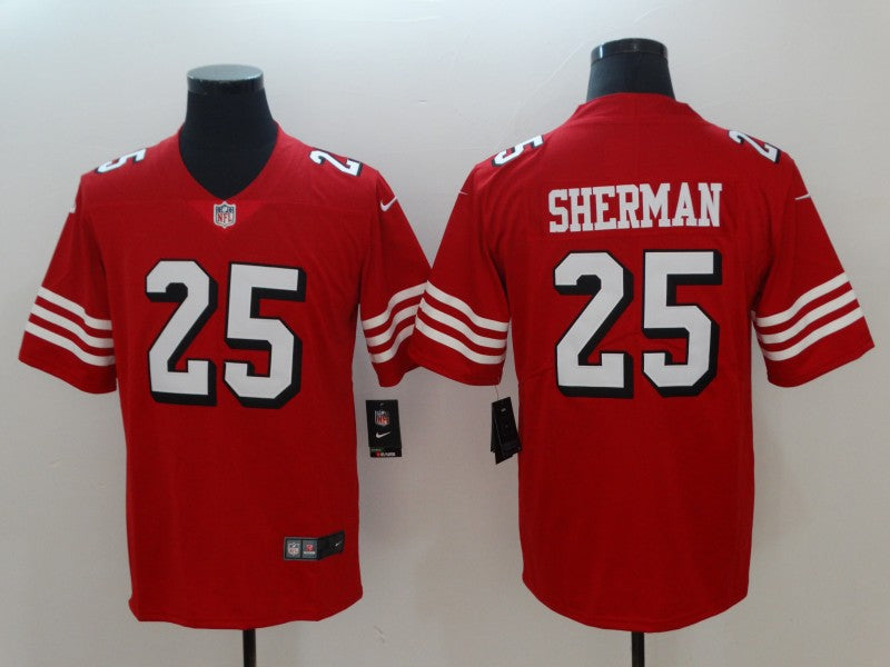 Men's San Francisco 49ers Richard Sherman #25 Red Game Player Jerseys