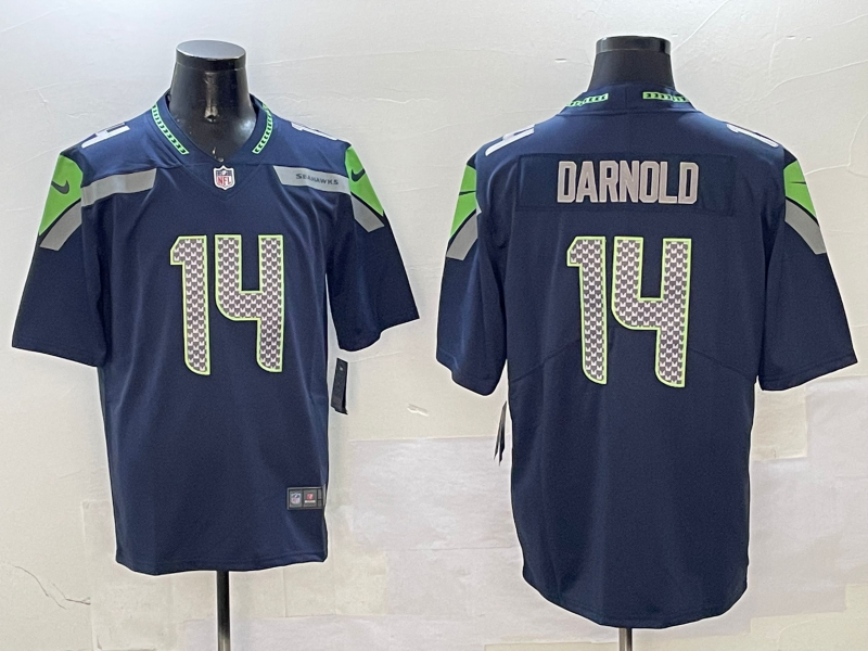 Men's Seattle Seahawks Sam Darnold #14 College Navy Game Player Jerseys