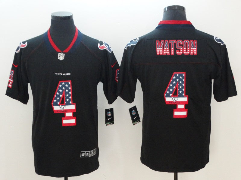Men's Houston Texans Deshaun Watson #4 Black Authentic Game Jerseys