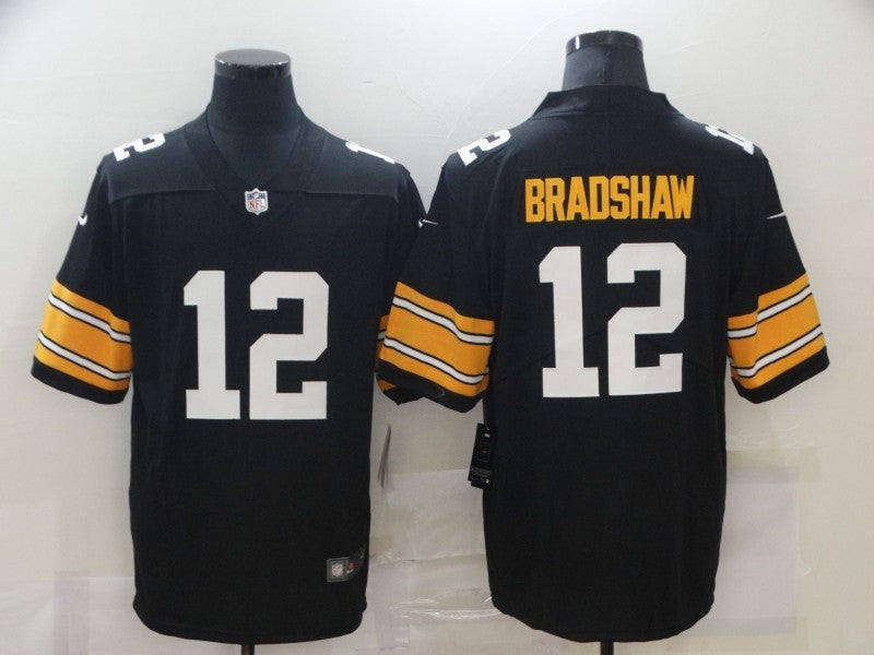 Men's Pittsburgh Steelers Terry Bradshaw #12 Black Player Game Jerseys