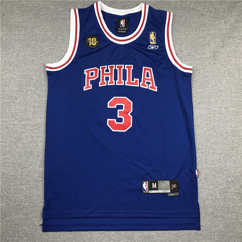 Men's Philadelphia 76ers Allen Iverson #3 Royal Swingman Jerseys