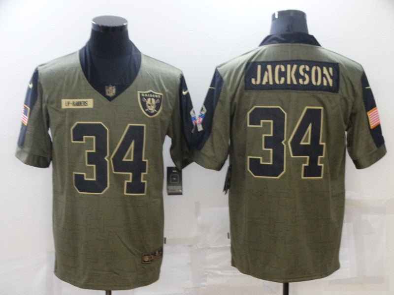 Men's Las Vegas Raiders Bo Jackson #34 Brown Authentic Game Jerseys