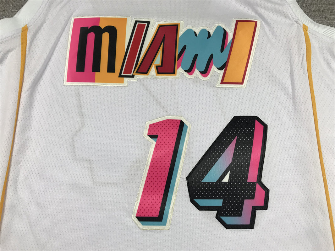 Men's Miami Heat Tyler Herro #14 White 2022/23 Fastbreak Jerseys - City Edition
