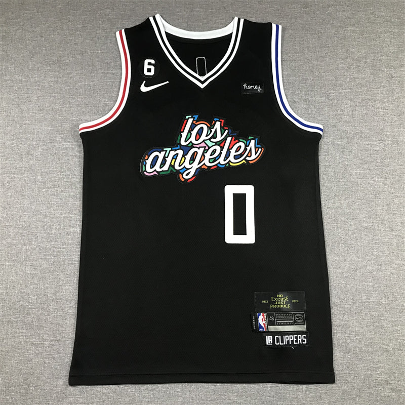 Men's LA Clippers Russell Westbrook #0 Black 2022/23 Fastbreak Jerseys - City Edition