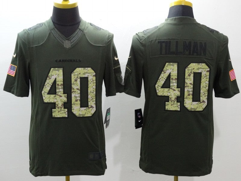 Men's Arizona Cardinals Pat Tillman #40 Army Green Game Jerseys