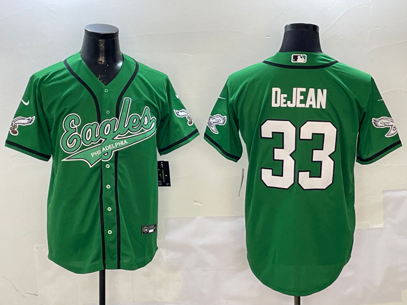 Men's Philadelphia Eagles Cooper DeJean #33 Green Game Jerseys