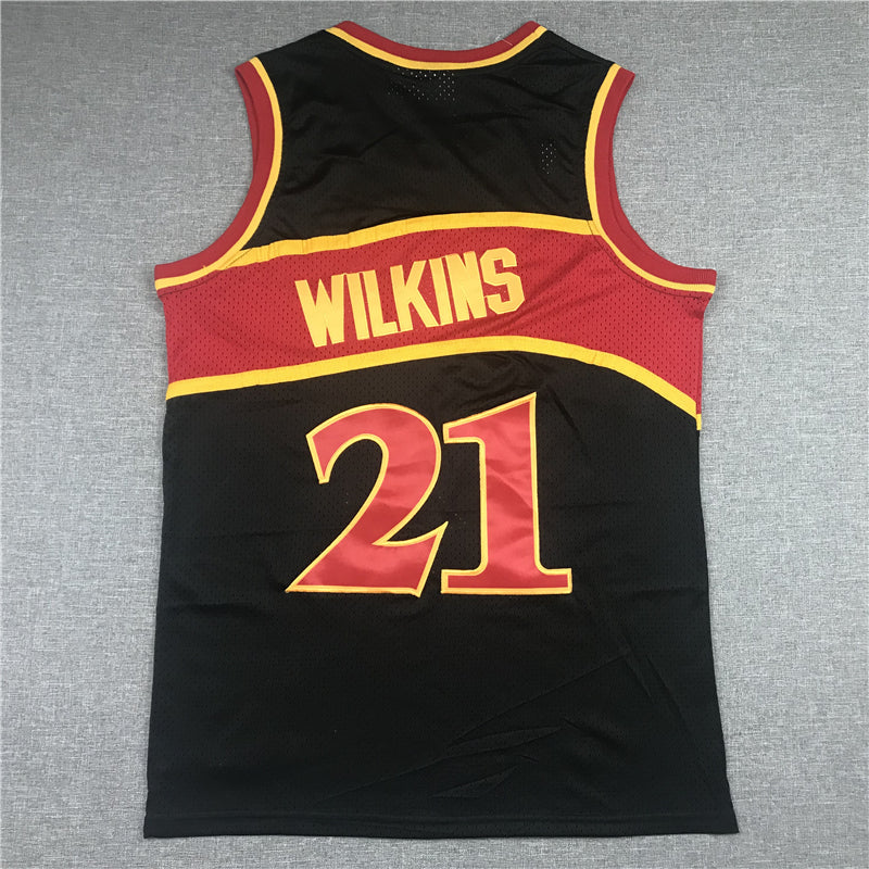 Men's Atlanta Hawks Dominique Wilkins 1986-87 Black Hardwood Classics Swingman Jerseys