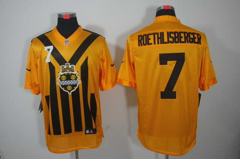 Men's Pittsburgh Steelers Ben Roethlisberger #7 Gold Player Game Jerseys