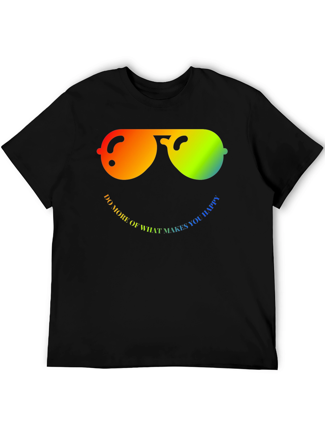 Rainbow Smiley Face Graphic T-Shirt