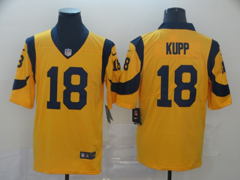 Men's Los Angeles Rams Cooper Kupp #18 Yellow Game Jerseys