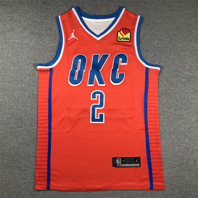 Men's Oklahoma City Thunder Shai Gilgeous-Alexander #2 Orange 2022/23 Swingman Jerseys - Statement Edition