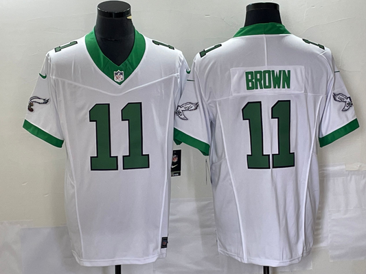 Men's Philadelphia Eagles A.J. Brown #11 White Game Player Jerseys