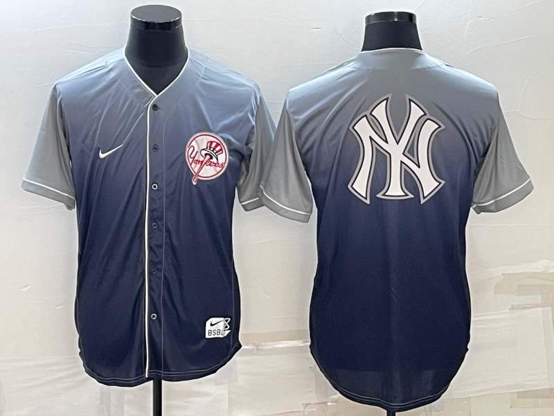 Men's New York Yankees Grey Gradient Replica Player Jerseys
