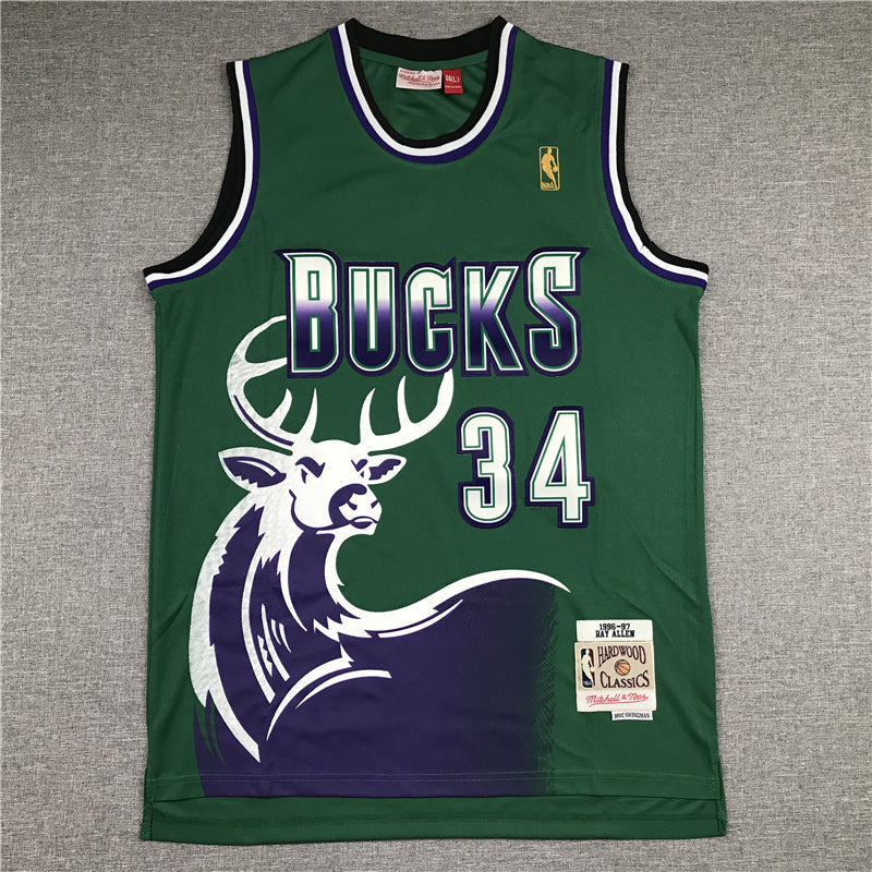 Men's Milwaukee Bucks Giannis Antetokounmpo #34 NBA Replica Player Jerseys - Retro Green