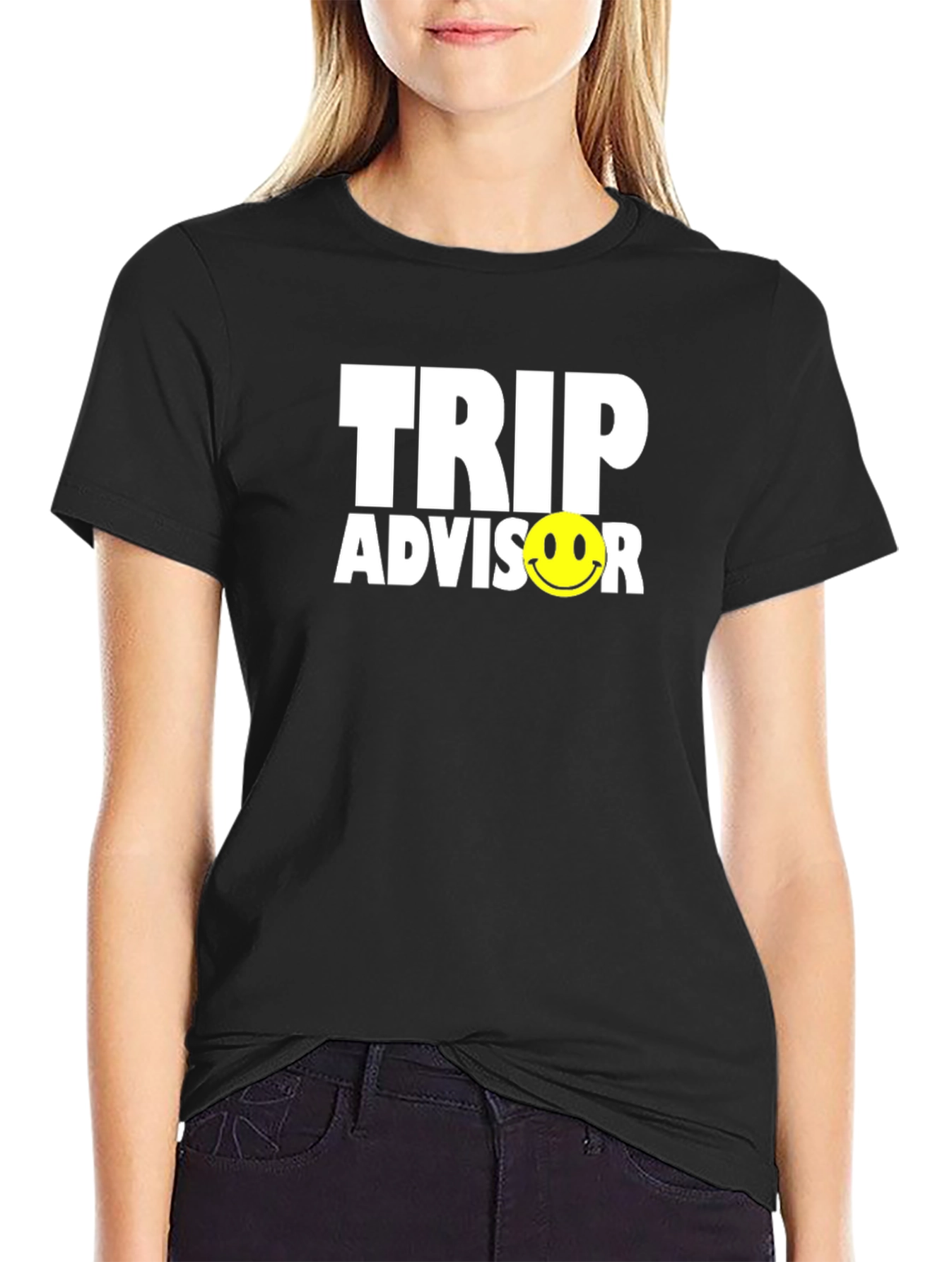 Trip Advisor Smiley Face Black T-Shirt
