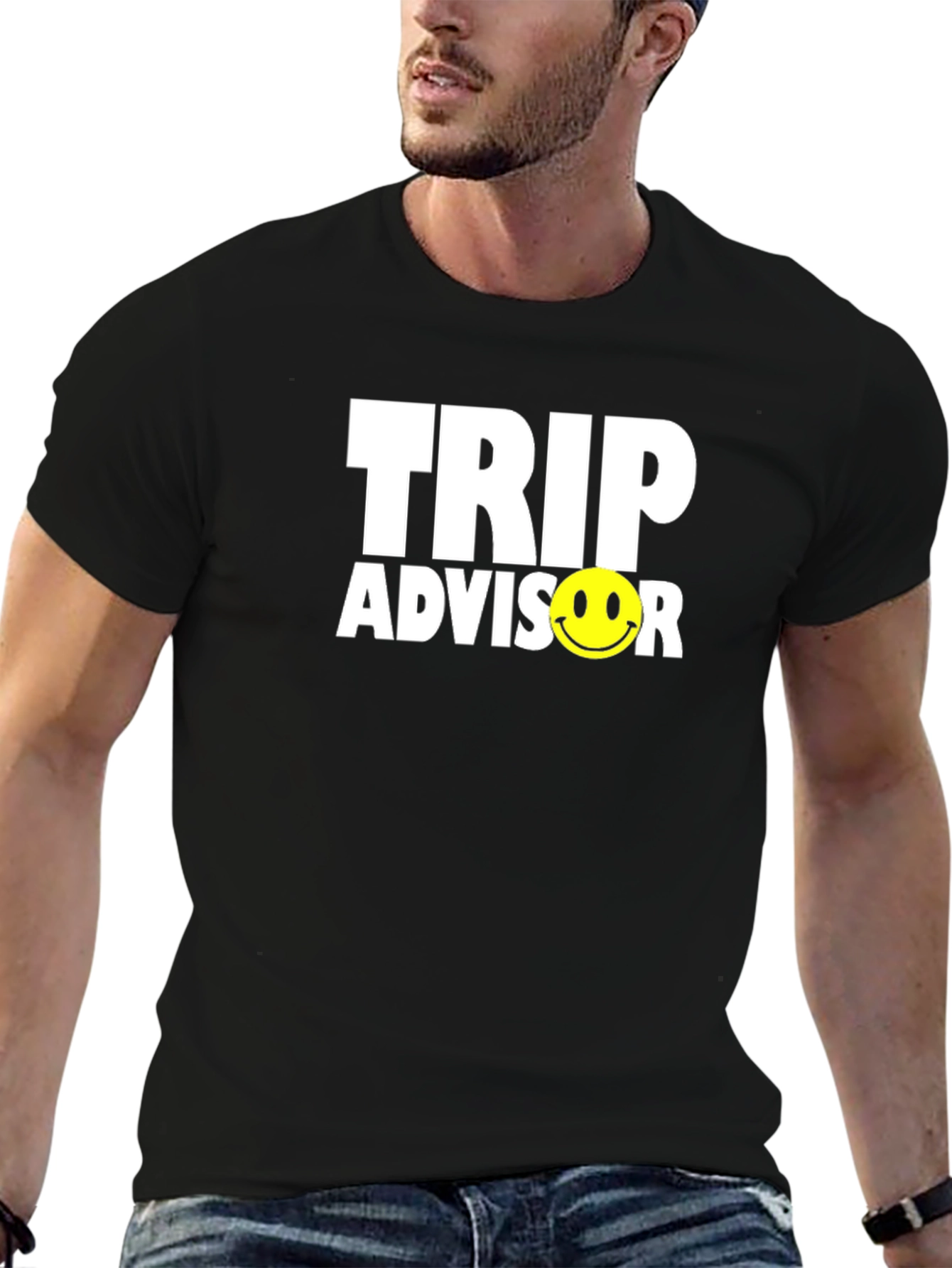 Trip Advisor Smiley Face Black T-Shirt