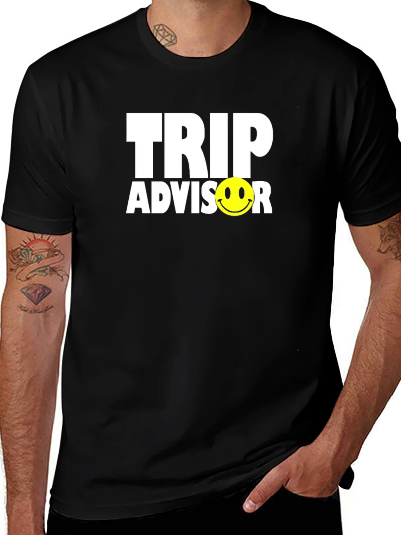 Trip Advisor Smiley Face Black T-Shirt